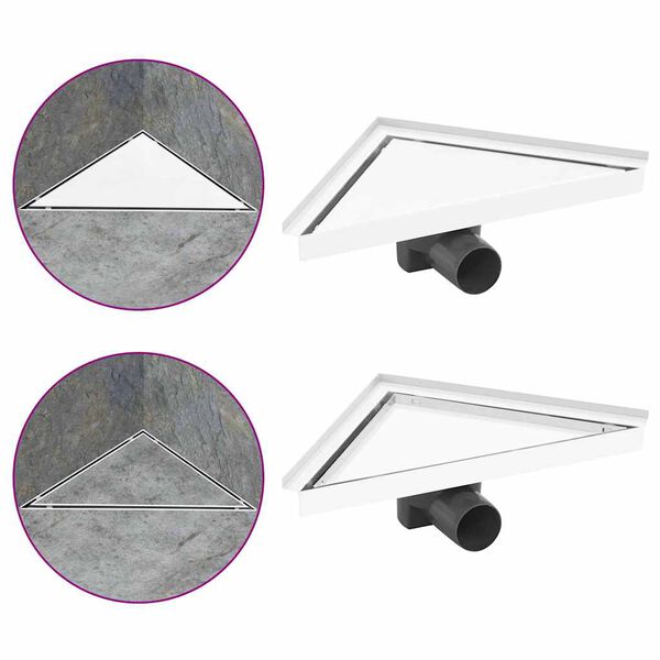 vidaXL Dreno de chuveiro com tampa 2 em 1 25x25 cm a&ccedil;o inoxid&aacute;vel