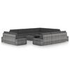 vidaXL 12 pcs conjunto lounge de jardim c/ almofad&otilde;es vime PE cinzento