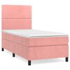 vidaXL Cama com molas/colch&atilde;o 80x200 cm veludo rosa