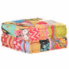 vidaXL Pufe 60x70x36 cm tecido de retalhos