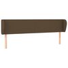 vidaXL Cabeceira de cama c/ abas tecido 183x23x78/88cm castanho-escuro