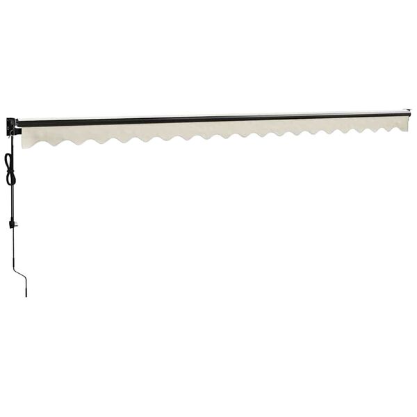 vidaXL Toldo retr&aacute;til autom&aacute;tico 5x3 m cor creme