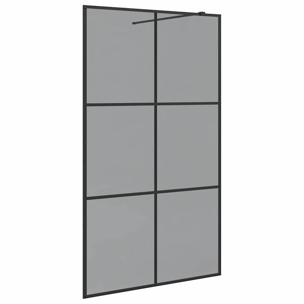 vidaXL Parede de Chuveiro Walk-in Preto 115 x 195 cm vidro temperado