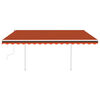 vidaXL Toldo retr&aacute;til manual com postes 4x3,5 m laranja e castanho