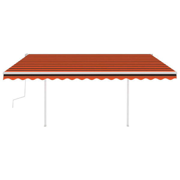 vidaXL Toldo retr&aacute;til manual com postes 4x3,5 m laranja e castanho