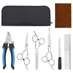 vidaXL 6 pcs conjunto de tesouras de tosquia para c&atilde;es a&ccedil;o inoxid&aacute;vel