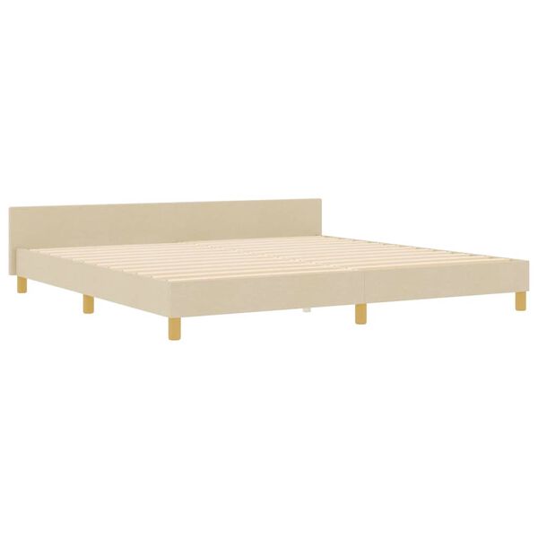 vidaXL Estrutura da Cama com cabeceira Creme 200 x 200 cm tecido