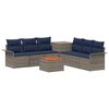vidaXL Conjunto de Sof&aacute;s 8 unid. Cinza e Azul Marinho