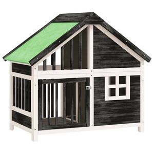vidaXL Casota para c&atilde;es 96x60,5x87 cm pinho maci&ccedil;o cinzento
