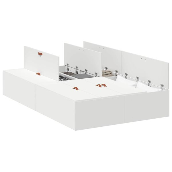 vidaXL Estrado de cama com arruma&ccedil;&atilde;o Branco 120 x 200 cm