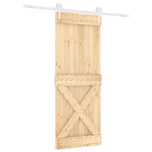 vidaXL Porta Deslizante 80 x 210 cm Natural e Branco