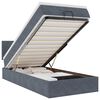 vidaXL Estrutura cama otomana colch&atilde;o 90x190 cm veludo cinzento escuro