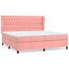 vidaXL Cama com molas/colch&atilde;o 200x200 cm veludo rosa