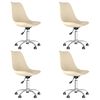 vidaXL Cadeiras de jantar girat&oacute;rias 4 pcs tecido cor creme