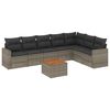 vidaXL 8 pcs conjunto sofás de jardim c/ almofadões vime PE cinzento