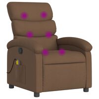 vidaXL Poltrona de massagens reclinável tecido castanho