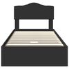 vidaXL Cama com Armazenamento Preto 90 x 190 cm Madeira processada
