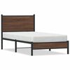 vidaXL Estrutura de cama sem colch&atilde;o 75x190 cm metal carvalho castanho