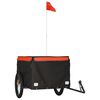 vidaXL Reboque para bicicleta 45 kg ferro preto e laranja