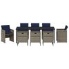 vidaXL Conjunto de Jantar para Jardim 9 pcs Cinzeto vime PE