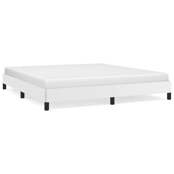 vidaXL Estrutura de cama 160x200 cm couro artificial branco