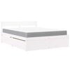 vidaXL Cama com gavetas e colch&atilde;o 140x200 cm pinho maci&ccedil;o branco