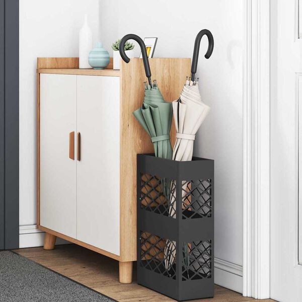 vidaXL Suporte de Guarda-Sol Preto 28 x 12 x 41 cm Aço