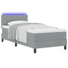 vidaXL Cama Box com colch&atilde;o com led Cinzento-claro 90 x 190 cm tecido