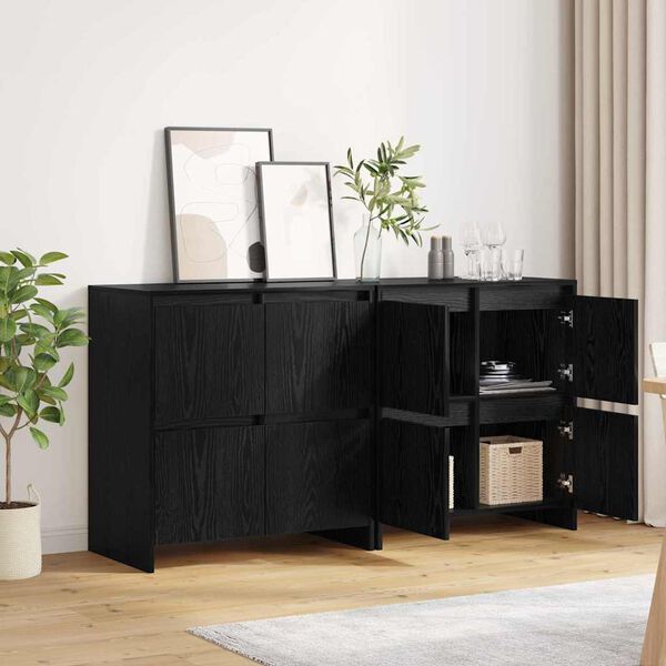 vidaXL Aparadores 2 pcs Carvalho preto 70 x 41 x 75 cm