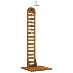 vidaXL Chuveiro Externo 225 cm Madeira Ac&aacute;cia Maci&ccedil;a e A&ccedil;o Inoxid&aacute;vel