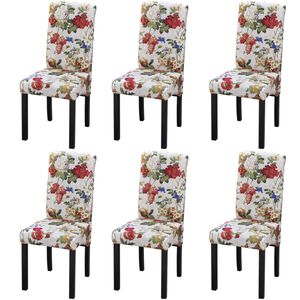 vidaXL Cadeiras de jantar 6 pcs tecido multicor