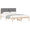 vidaXL Estrutura de Cama com Cabeceira Estofada Cinzento-claro