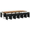 vidaXL 13 pcs conjunto de jantar p/jardim com almofad&otilde;es vime PE preto