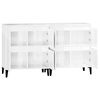 vidaXL Aparadores 2 pcs 60x35x70 cm derivados madeira branco brilhante