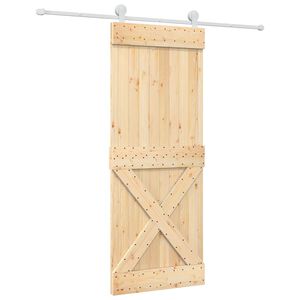 vidaXL Porta Deslizante 80 x 210 cm Natural e Branco