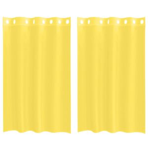 vidaXL Cortinas de voile com ilh&oacute;s 2 pcs amarelo