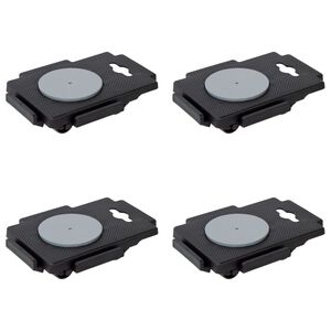 vidaXL Carrinhos de transporte 8 rodas 4 pcs polipropileno 150kg preto