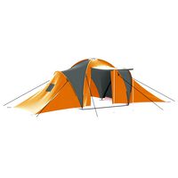 vidaXL Tenda de campismo para 9 pessoas tecido cinzento e laranja