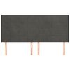 vidaXL Cabeceira cama c/ abas veludo 183x16x118/128 cm cinzento-escuro