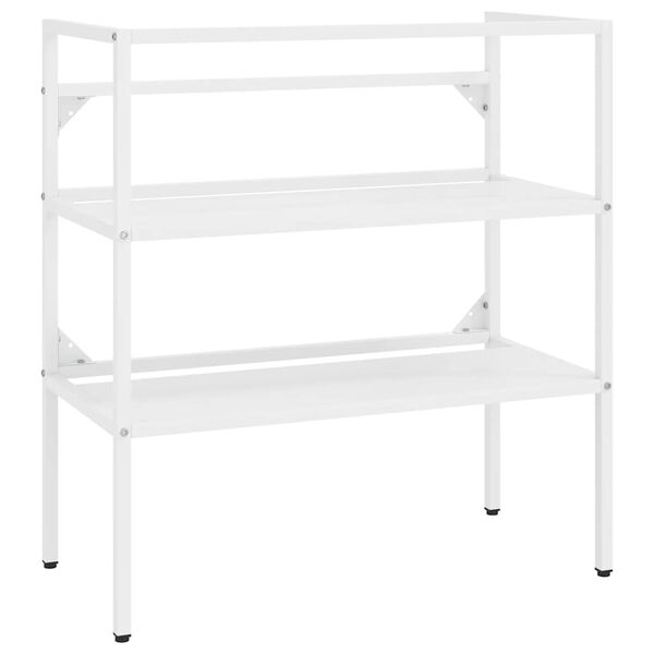 vidaXL Estrutura p/ lavat&oacute;rio casa de banho ferro 79x38x83 cm branco