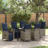 vidaXL Conjunto de Mesa e Cadeiras 7 pcs Cinzeto Rattan de PE