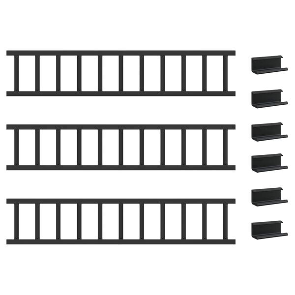 vidaXL Guarda de Neve para Telhado Preto 300 x 2,5 x 20 cm A&ccedil;o