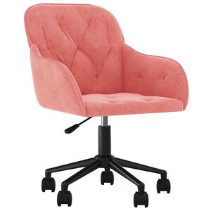 vidaXL Cadeira de escrit&oacute;rio girat&oacute;ria veludo rosa