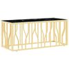 vidaXL Mesa de centro 110x45x45 cm a&ccedil;o inoxid&aacute;vel e vidro dourado