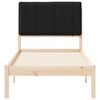 vidaXL Estrutura de Cama com Cabeceira Estofada Preto 80 x 200 cm