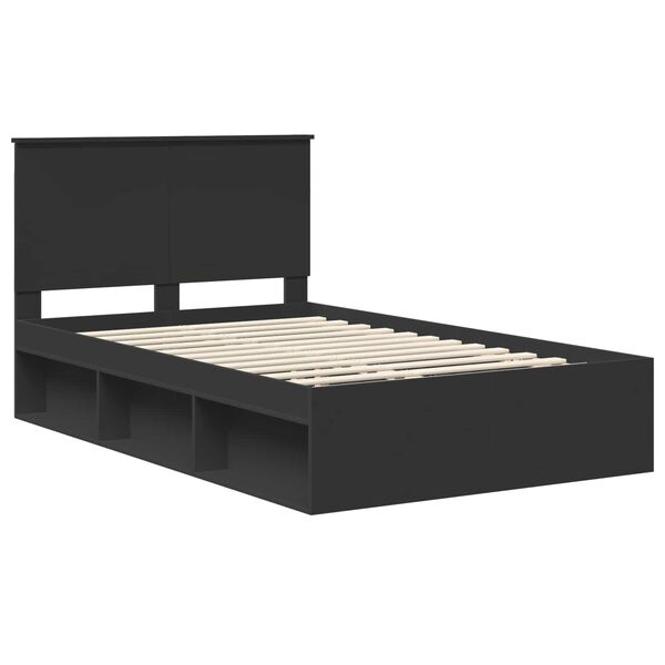 vidaXL Estrutura da Cama Preto 120 x 190 cm Madeira de Pinheiro S&oacute;lida