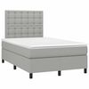 vidaXL Cama boxspring com colch&atilde;o 120x190 cm tecido cinzento-claro