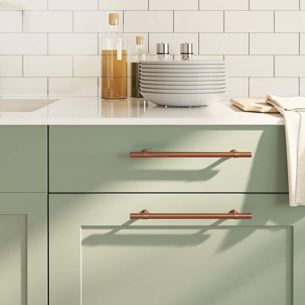 vidaXL Puxadores para m&oacute;veis 5 pcs 192 mm a&ccedil;o inoxid&aacute;vel bronze