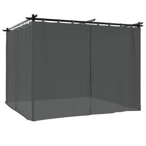 vidaXL Gazebo com cortinas 3x3 m a&ccedil;o antracite
