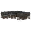 vidaXL Conjunto de Sof&aacute; de Jardim 13 unid. 12 lugar Cinzento vime PE